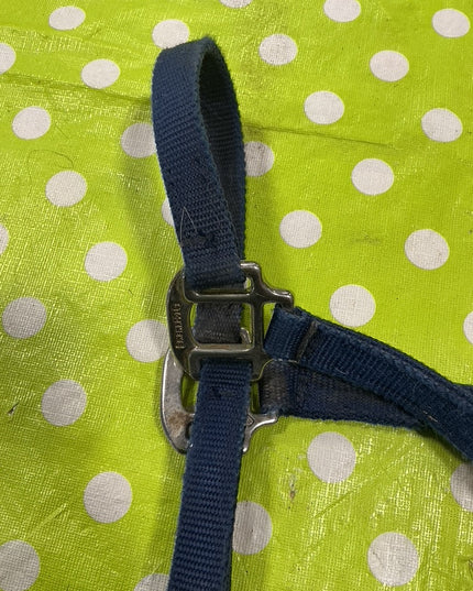 Halter with Lead Rope  Blue Nylon  Yearling/Small Horse