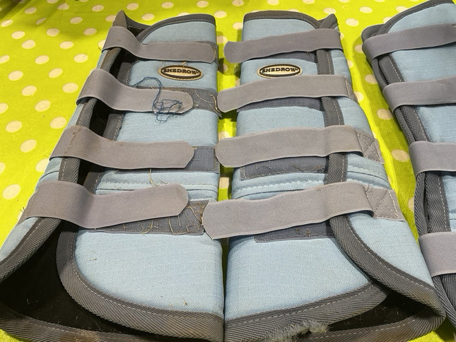 Shipping Boots Shedrow Blue Set of 4  (2 torn velcro strips)