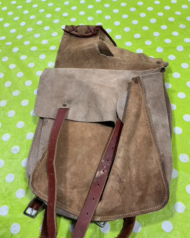 Saddle Bags Leather Brown Rip & Stains. (see pics)