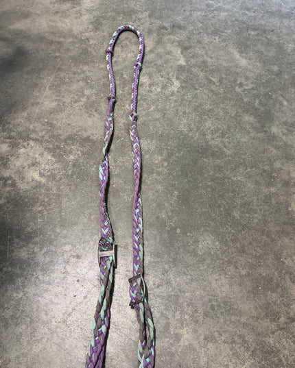 Western Barrel Reins Nylon Purple 