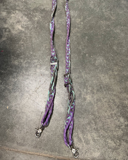 Western Barrel Reins Nylon Purple 