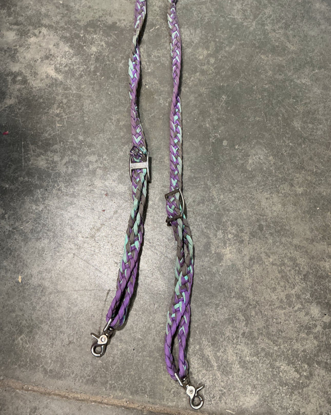 Western Barrel Reins Nylon Purple 