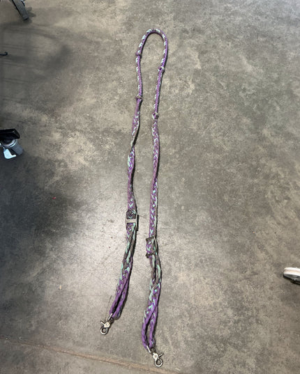 Western Barrel Reins Nylon Purple 
