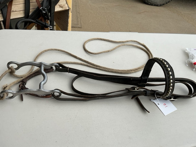 Western Bridles 4.25" Bit Rope Reins 