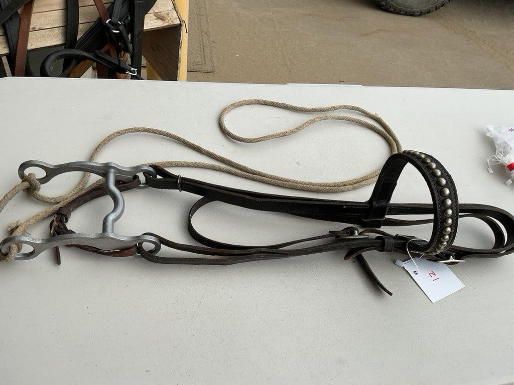 Western Bridles 4.25" Bit Rope Reins 