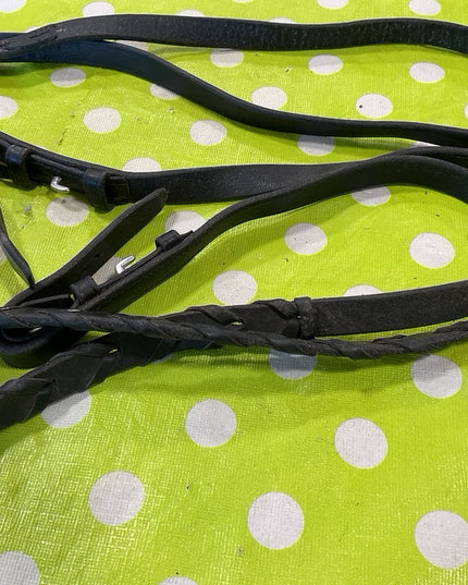 English Braided Reins Black