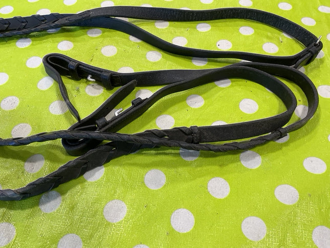 English Braided Reins Black