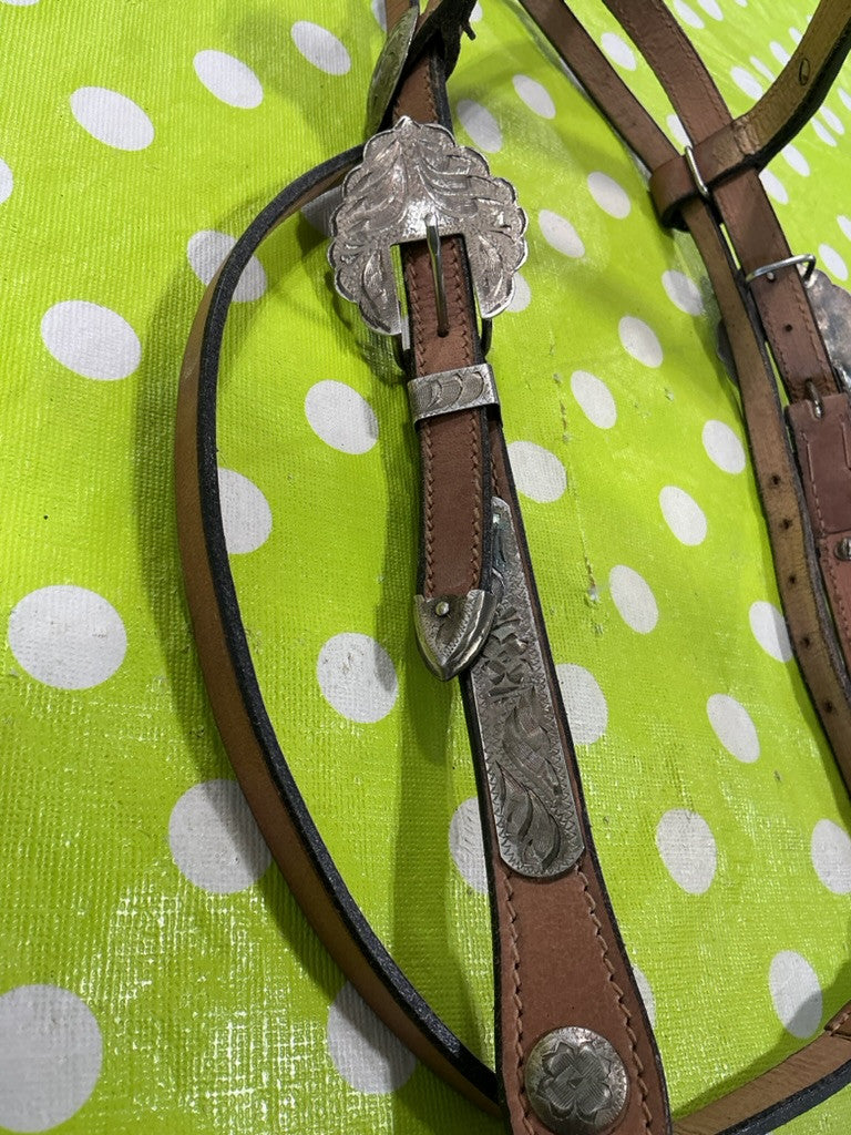 Western Headstall Silver Accents & Bit4.5" LG Pony