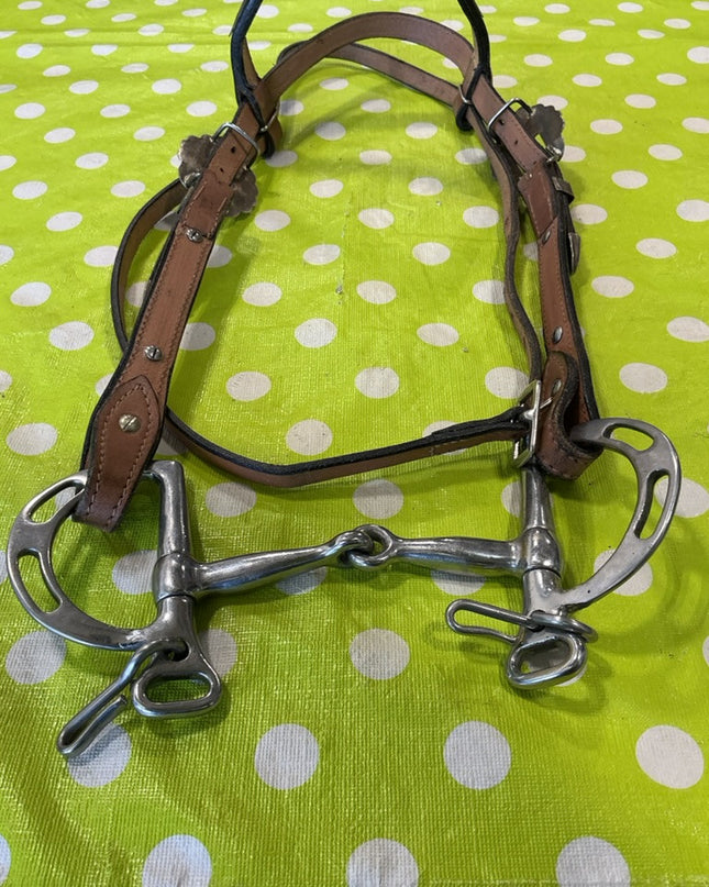 Western Headstall Silver Accents & Bit4.5" LG Pony