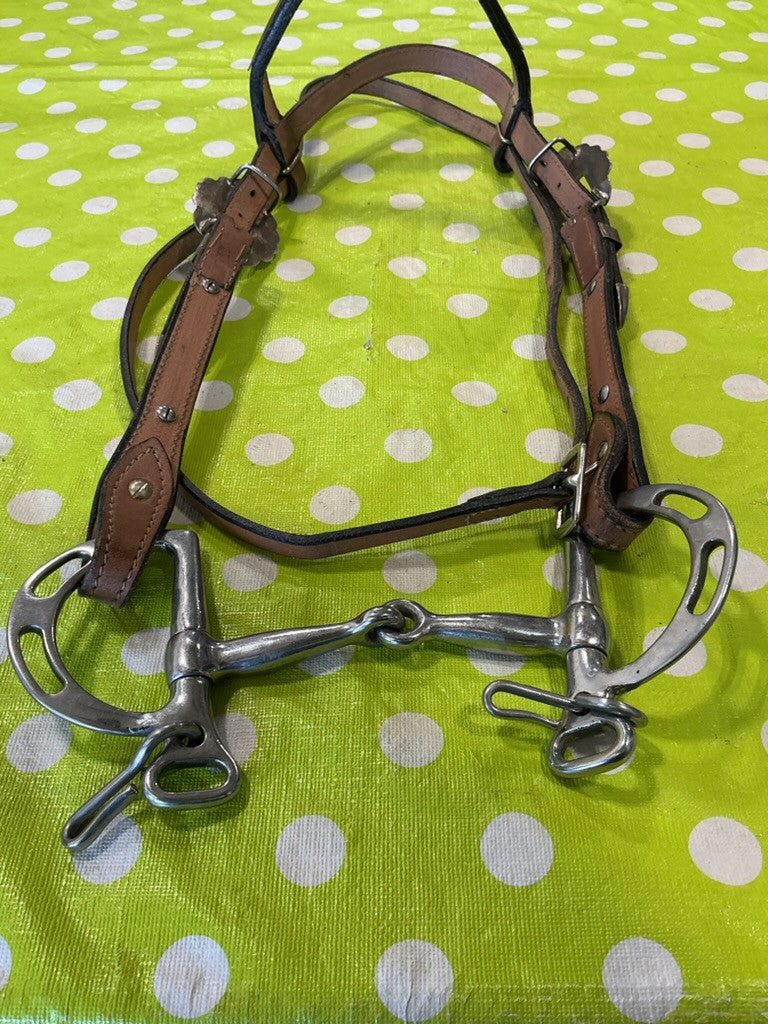 Western Headstall Silver Accents & Bit4.5" LG Pony