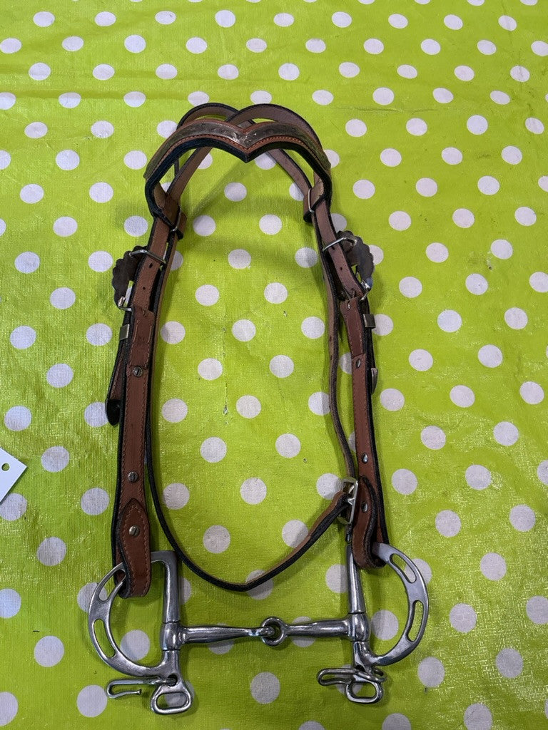 Western Headstall Silver Accents & Bit4.5" LG Pony