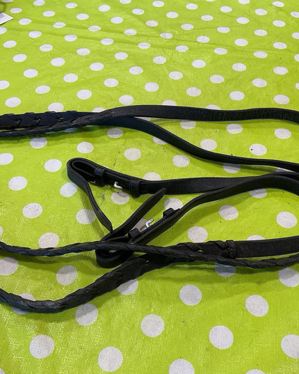 English Braided Reins Black