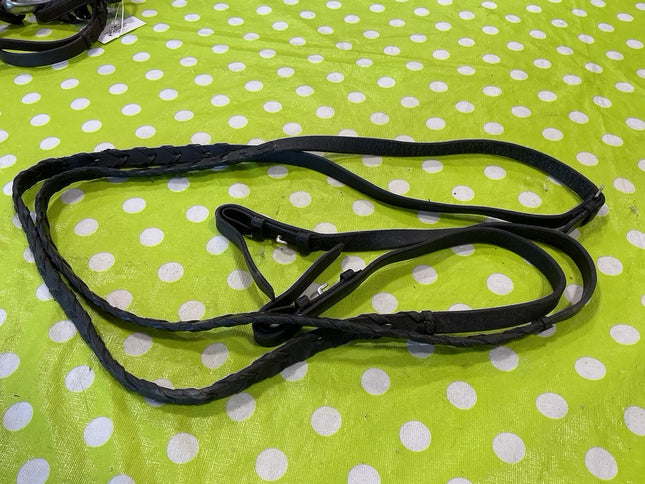 English Braided Reins Black