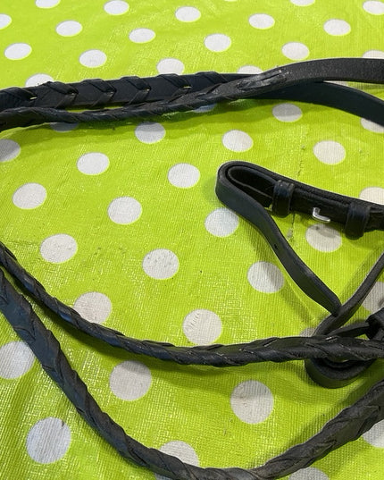 English Braided Reins Black