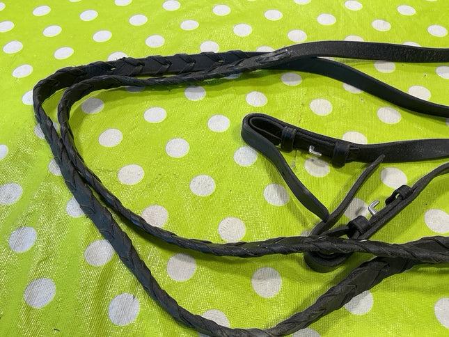 English Braided Reins Black