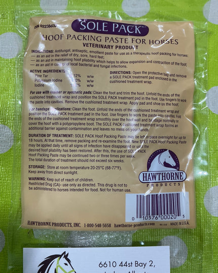 Sole Pack Hoof Packing