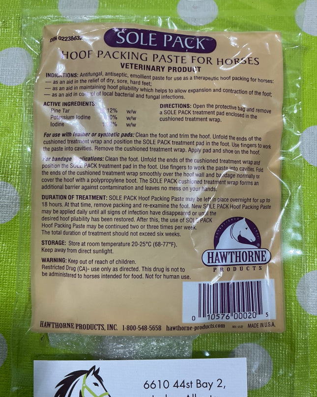 Sole Pack Hoof Packing