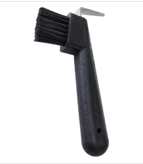 Hoof pick with brush