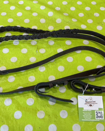 English Braided Reins Brown 