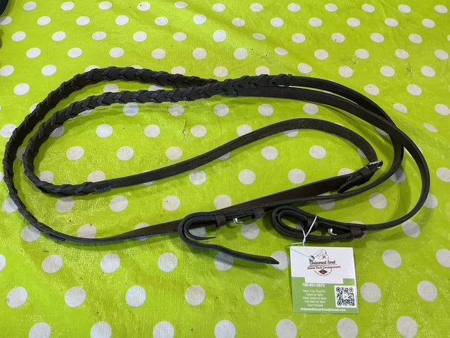 English Braided Reins Brown 