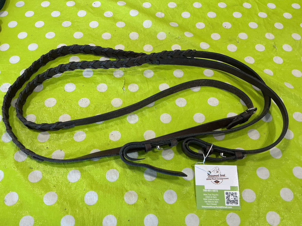 English Braided Reins Brown 