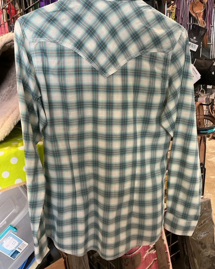 Western Shirt Wrangler Medium Blue/Plaid