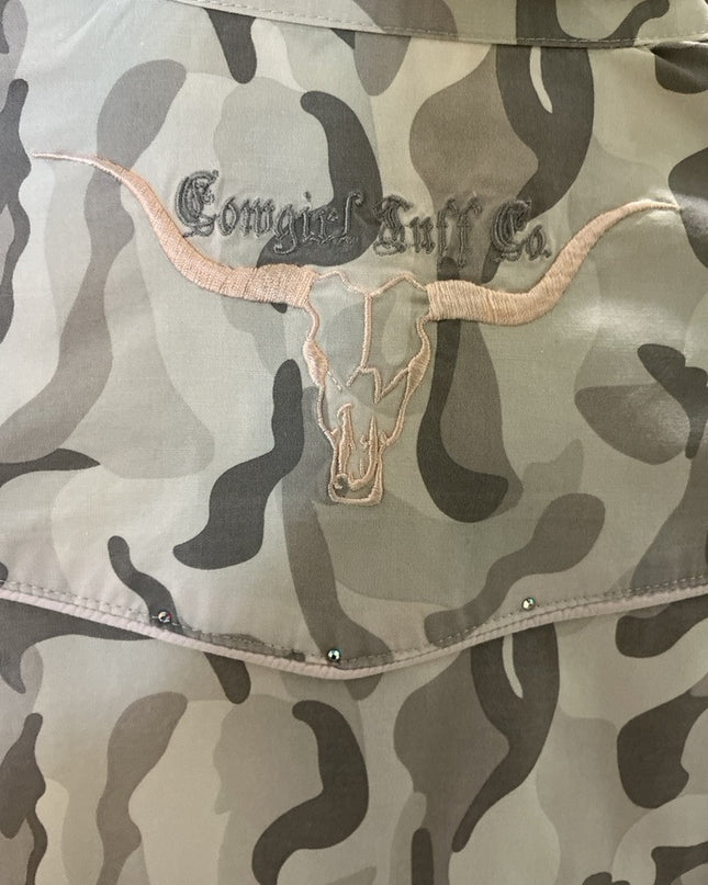 Western Shirt Cowgirl Tuff Medium Brown Camo