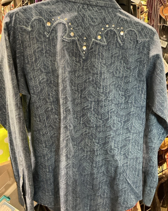 Western Shirt Ariat Medium Blue Pattern