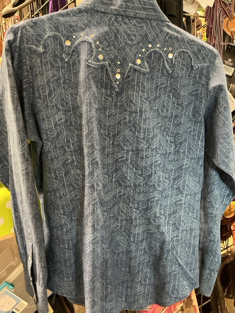 Western Shirt Ariat Medium Blue Pattern