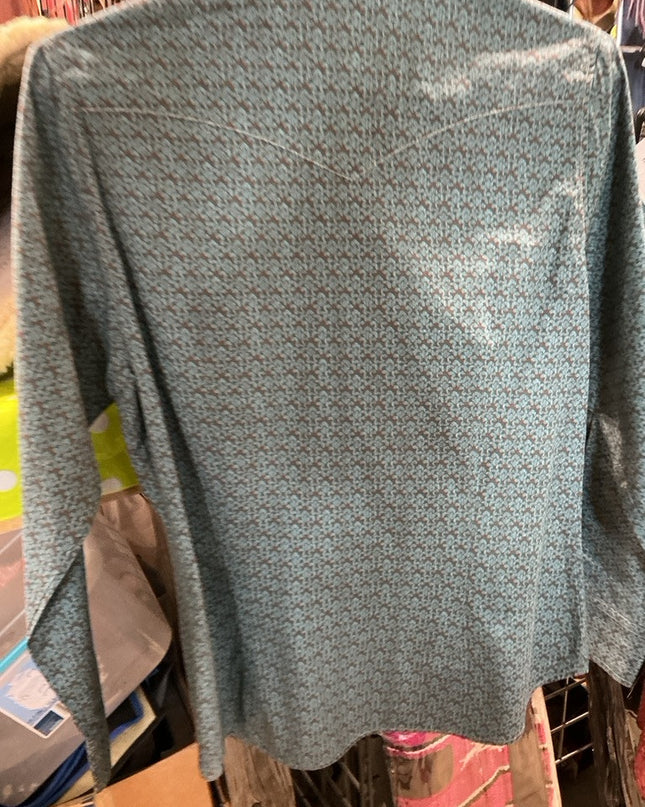 Western Shirt Roper Medium Teal/Brown