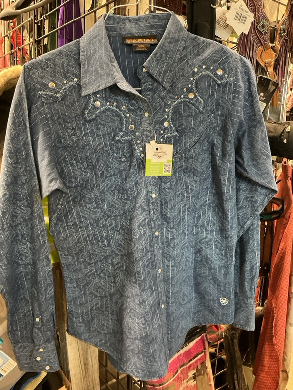 Western Shirt – Ariat, Blue Pattern, Medium | Used, Very Good