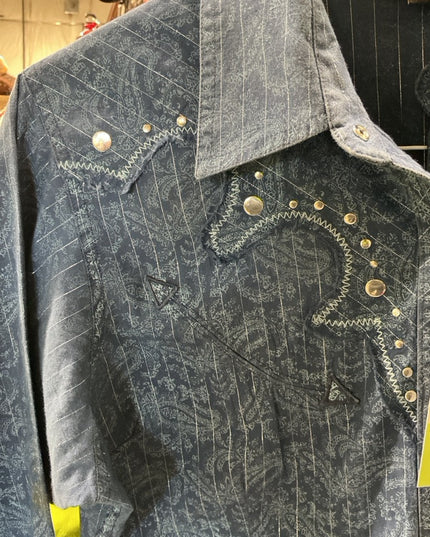 Western Shirt Ariat Medium Blue Pattern