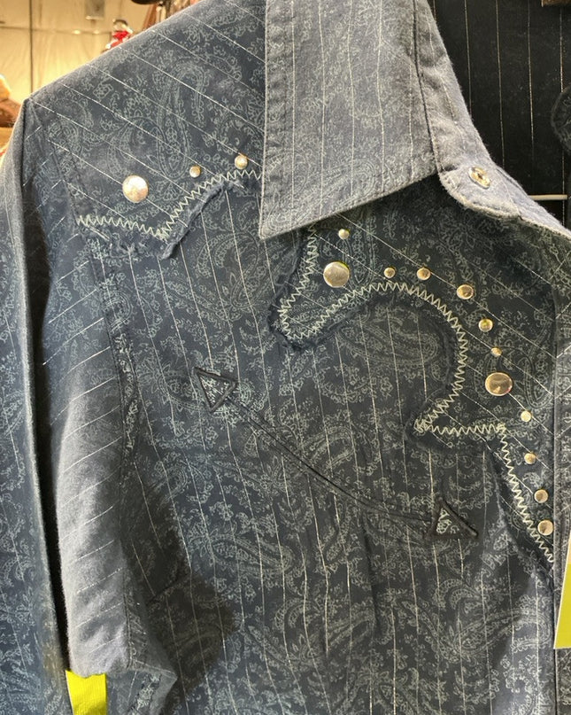 Western Shirt Ariat Medium Blue Pattern