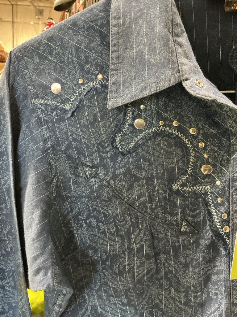 Western Shirt Ariat Medium Blue Pattern