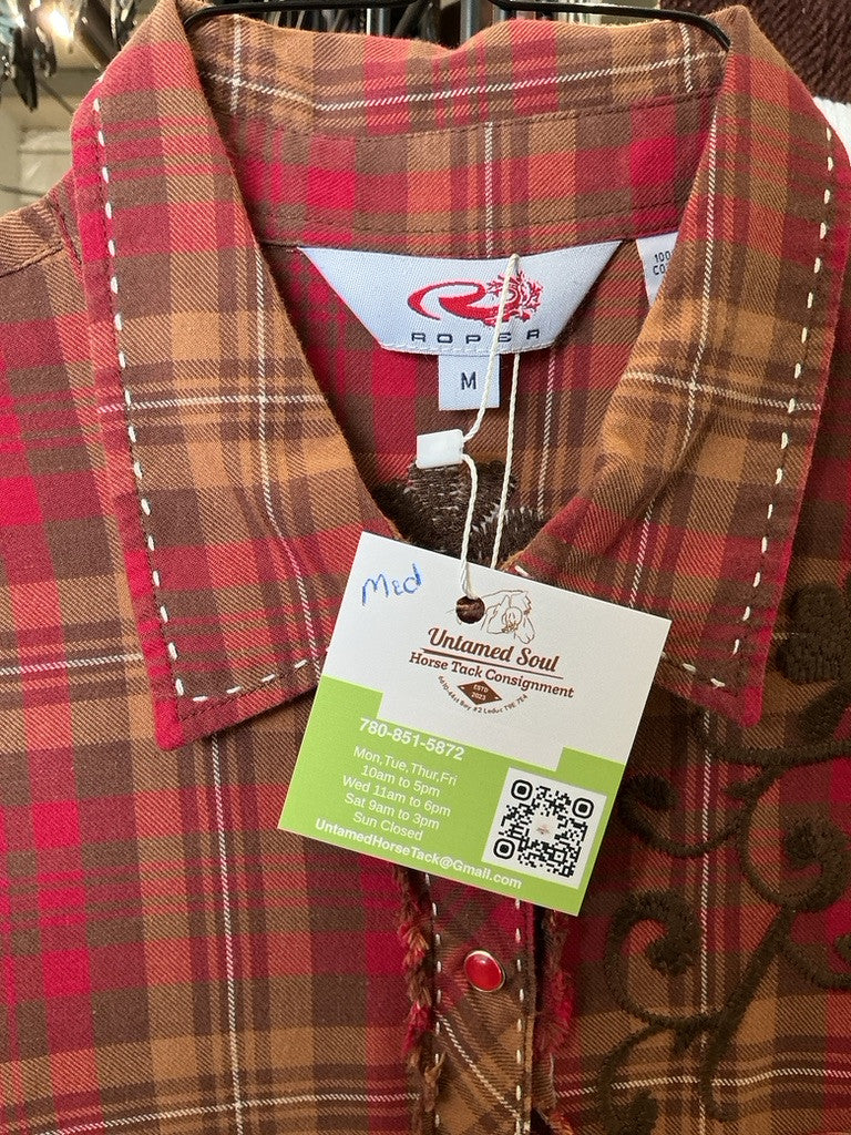 Western Shirt Roper Medium Red / Brown