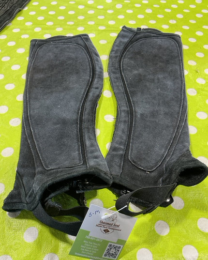 Half Chaps Black Suede Small