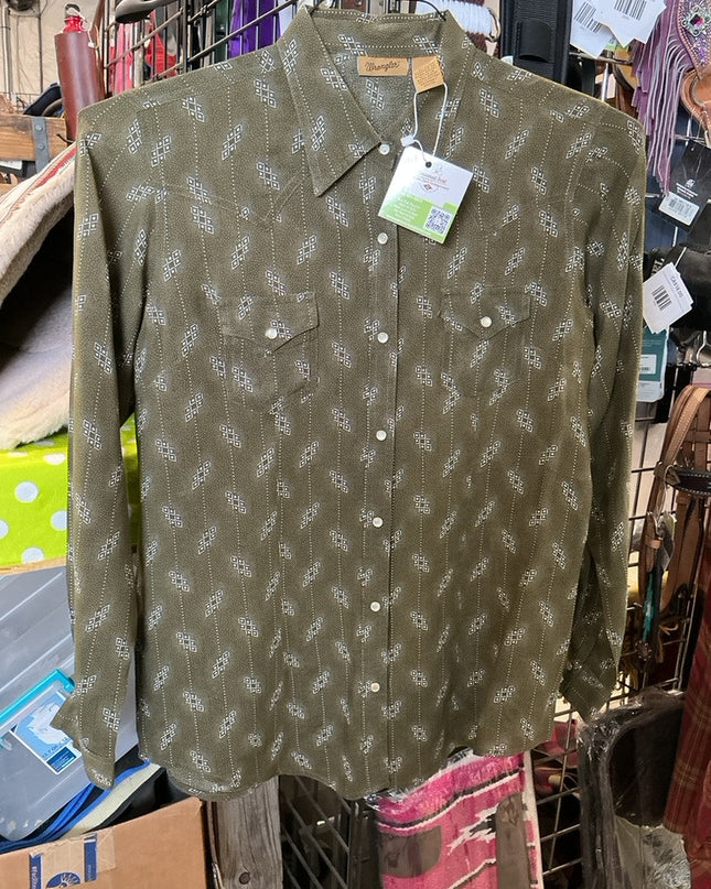 Western Shirt Wrangler Medium Green