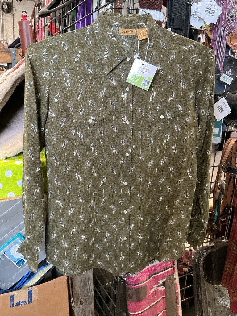 Western Shirt Wrangler Medium Green