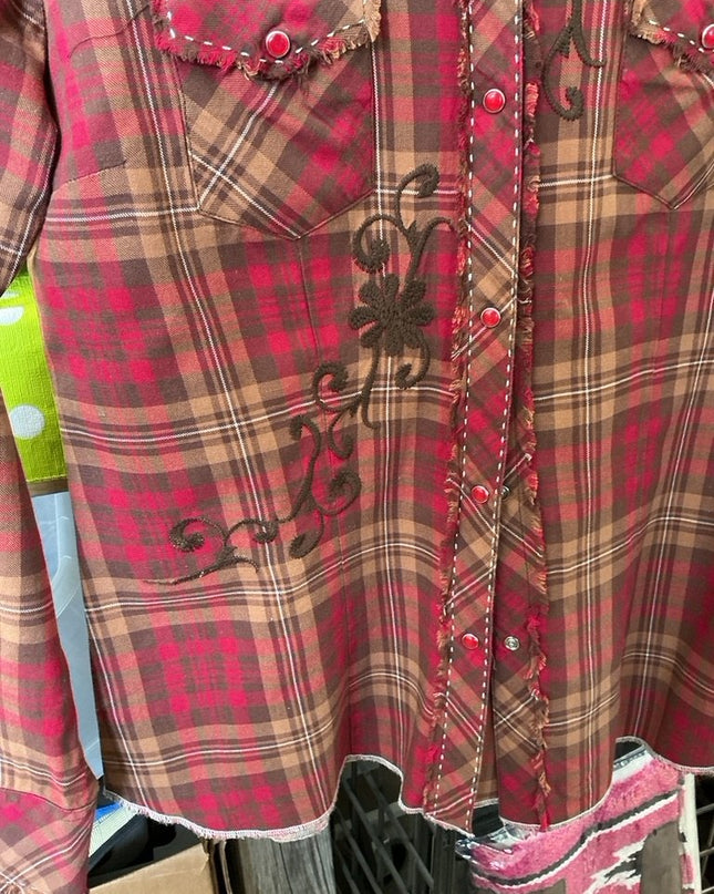 Western Shirt Roper Medium Red / Brown