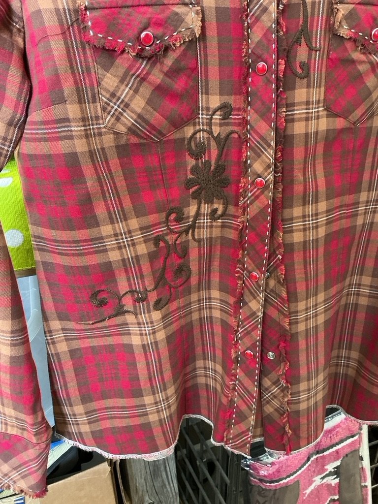 Western Shirt Roper Medium Red / Brown