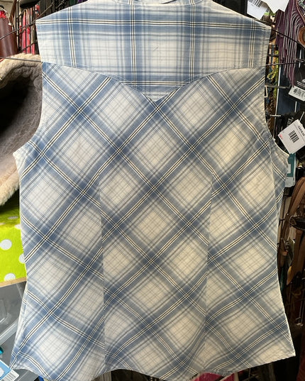 Western Shirt Roper Large Blue/White