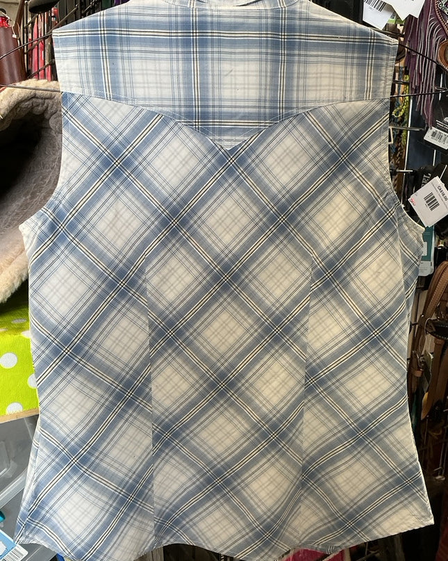 Western Shirt Roper Large Blue/White