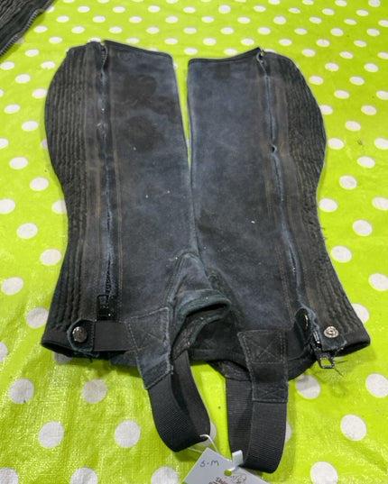 Half Chaps Black Suede Small