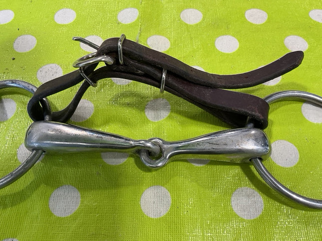 Bit O ring Snaffle wStrap 5.25"