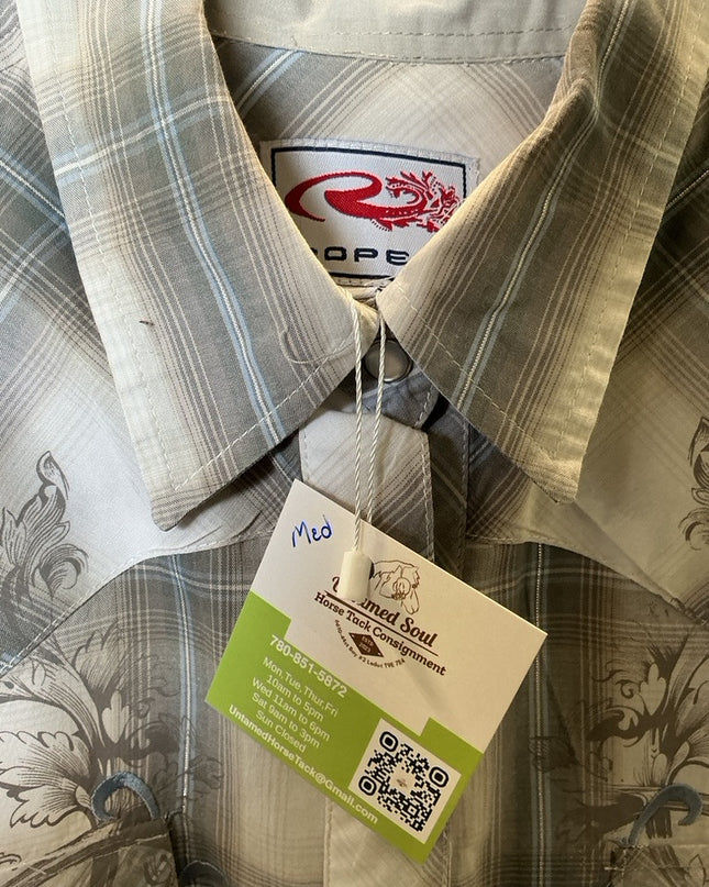 Western Shirt Roper Medium Grey/White