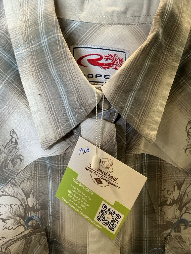 Western Shirt Roper Medium Grey/White
