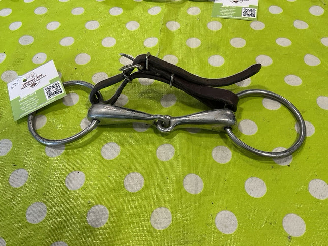 Bit O ring Snaffle wStrap 5.25"