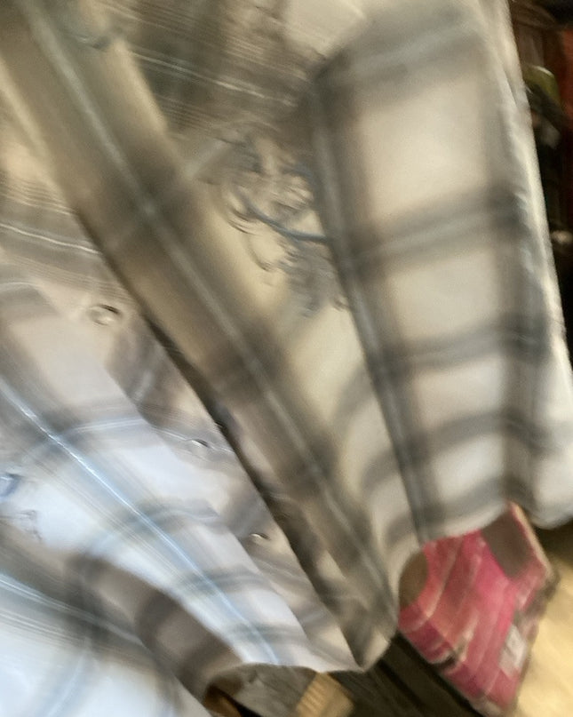 Western Shirt Roper Medium Grey/White