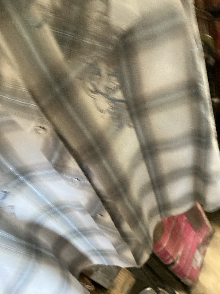 Western Shirt Roper Medium Grey/White
