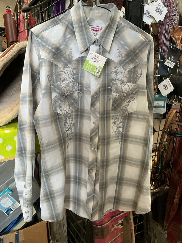 Western Shirt – Roper, Grey/White, Medium | Used, Very Good